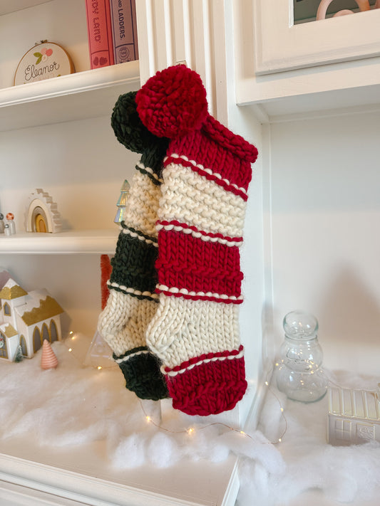 CLASSIC Christmas SET Hand Knit Stocking